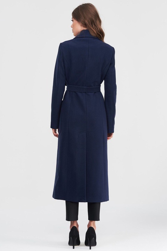 Классическое двубортное пальто синего цвета  2 - интернет-магазин Natali Bolgar