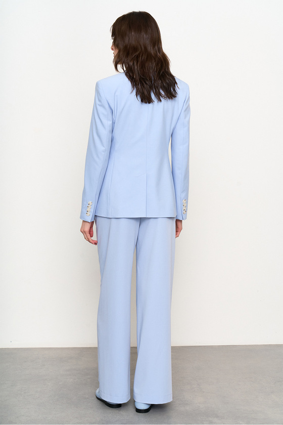 Блакитні штани кльош із розрізами 4 - интернет-магазин Natali Bolgar