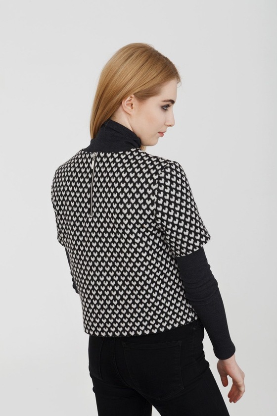 Укороченная блуза в принте 1 - интернет-магазин Natali Bolgar