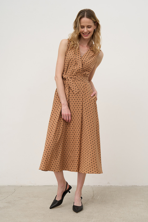 Camel polka sales dot dress