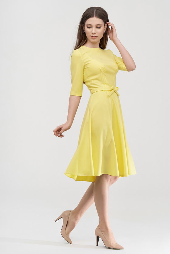 Платье лимонного цвета со съемным поясом 2 - интернет-магазин Natali Bolgar