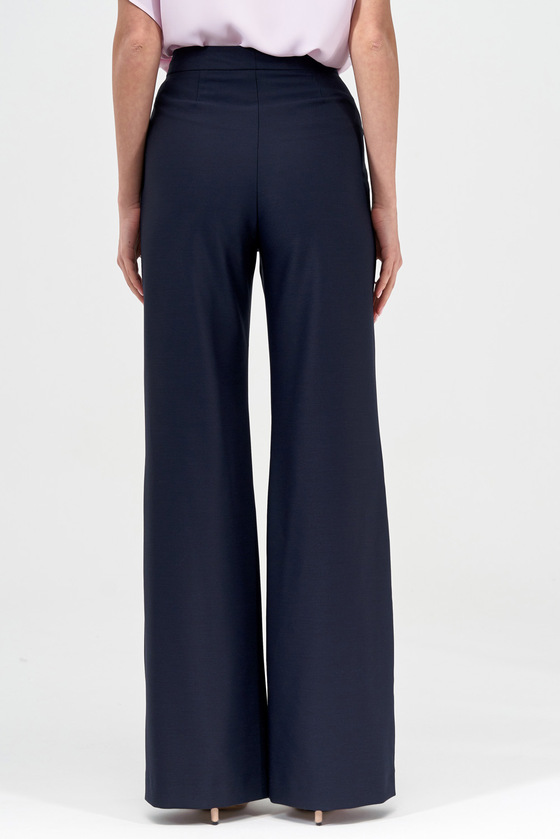 Широкие брюки темно-синего цвета 2 - интернет-магазин Natali Bolgar