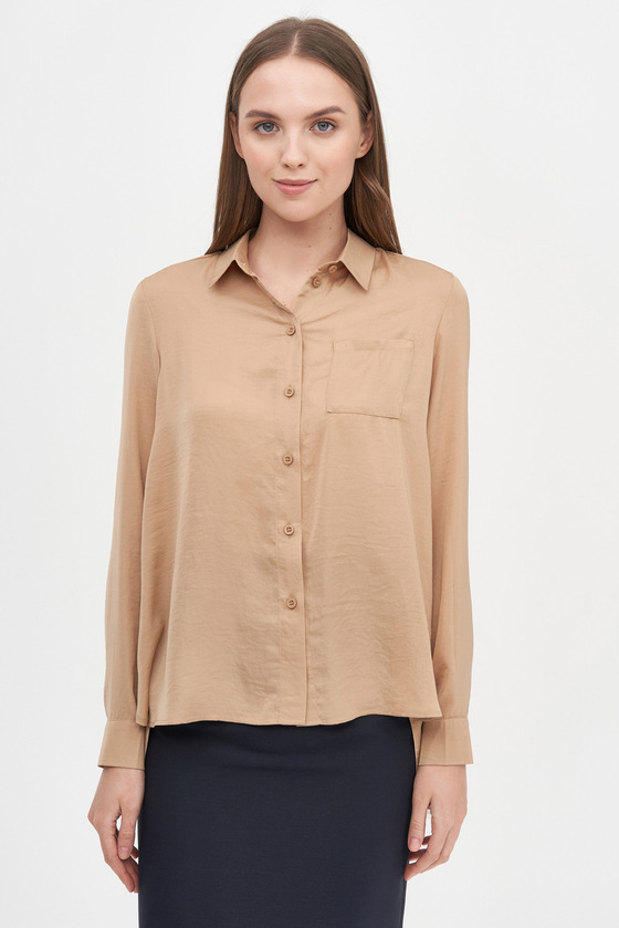 Асимметричная блуза бежевого цвета - интернет-магазин Natali Bolgar
