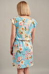 Голубое платье с цветочным принтом и асимметричным низом  3 - интернет-магазин Natali Bolgar
