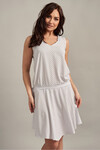 Белое платье с V-образным вырезом без рукавов 1 - интернет-магазин Natali Bolgar