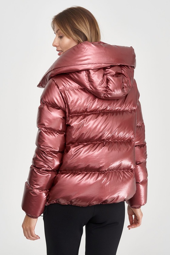 Куртка цвета марсала с капюшоном  1 - интернет-магазин Natali Bolgar