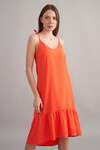 Летнее платье кораллового цвета с асимметричным низом 3 - интернет-магазин Natali Bolgar