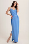 Платье в пол голубого цвета на тонких бретелях 2 - интернет-магазин Natali Bolgar