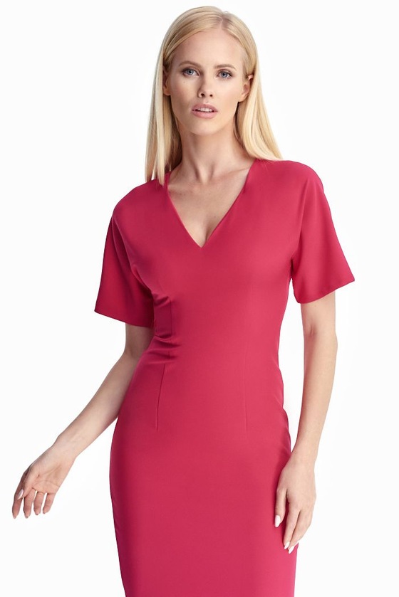 Прилегающее платье малинового цвета 1 - интернет-магазин Natali Bolgar