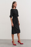 Сукня-кімоно чорного кольору з поясом 2 - интернет-магазин Natali Bolgar