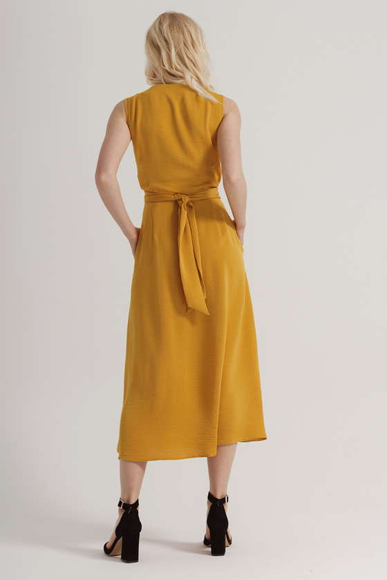 Платье желтого цвета на запах  3 - интернет-магазин Natali Bolgar