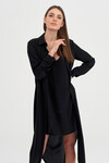 Платье-рубашка с поясом черного цвета 1 - интернет-магазин Natali Bolgar