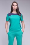 Блуза м'ятного кольору з контрастною вставкою - интернет-магазин Natali Bolgar