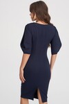 Платье-футляр с объемными рукавами темно-синего цвета 2 - интернет-магазин Natali Bolgar