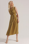 Платье оливкового цвета на запах  4 - интернет-магазин Natali Bolgar