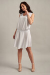 Белое платье с V-образным вырезом без рукавов - интернет-магазин Natali Bolgar
