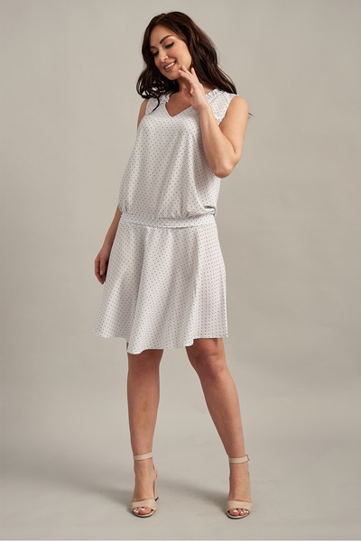Белое платье с V-образным вырезом без рукавов  – Natali Bolgar