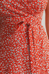 Красное платье на запах с цветочным принтом  3 - интернет-магазин Natali Bolgar