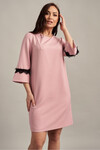 Розовое платье с гипюровыми вставками  2 - интернет-магазин Natali Bolgar
