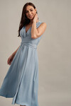 Платье голубого цвета на запах  3 - интернет-магазин Natali Bolgar