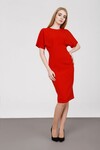 Платье с защипами красного цвета - интернет-магазин Natali Bolgar