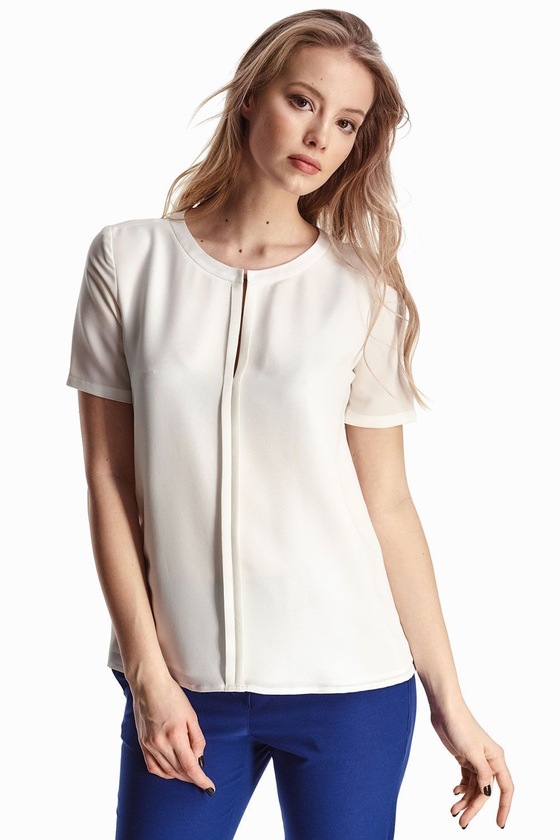 Белая блуза с коротким рукавом - интернет-магазин Natali Bolgar