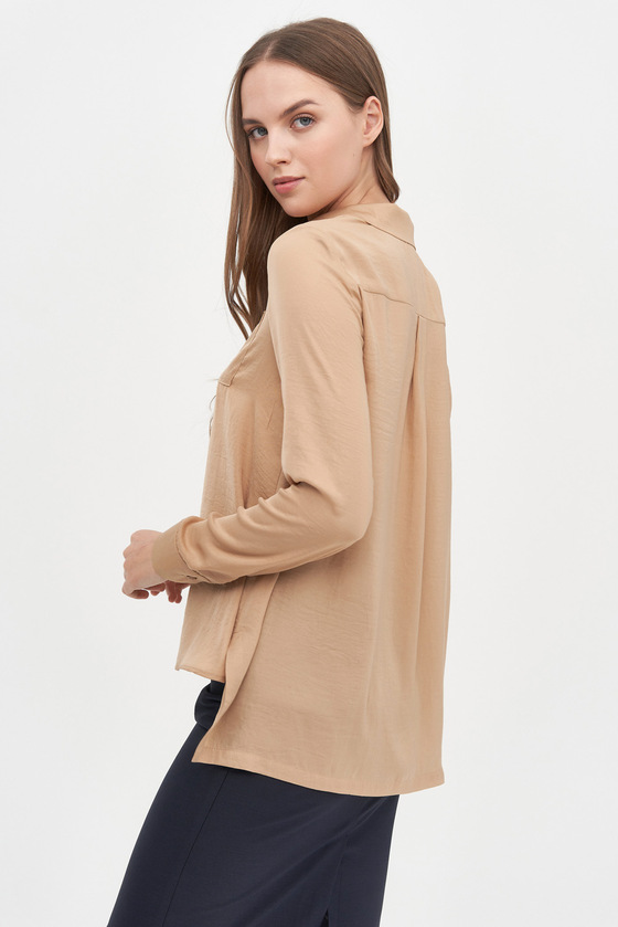 Асимметричная блуза бежевого цвета 2 - интернет-магазин Natali Bolgar