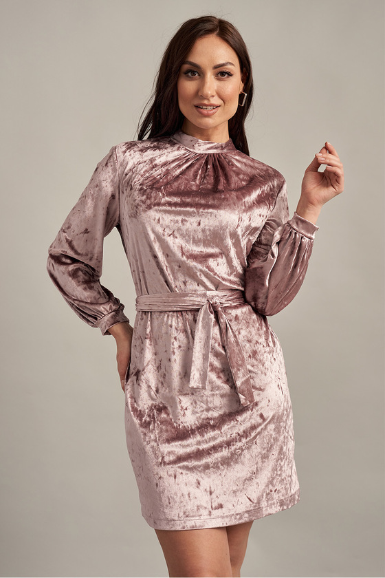 Бархатное платье розового цвета  6 - интернет-магазин Natali Bolgar