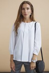Блуза белого цвета с декоративной складкой 1 - интернет-магазин Natali Bolgar