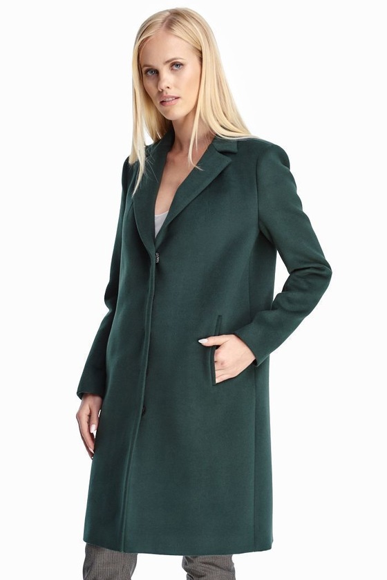 Прямое пальто изумрудного цвета 1 - интернет-магазин Natali Bolgar