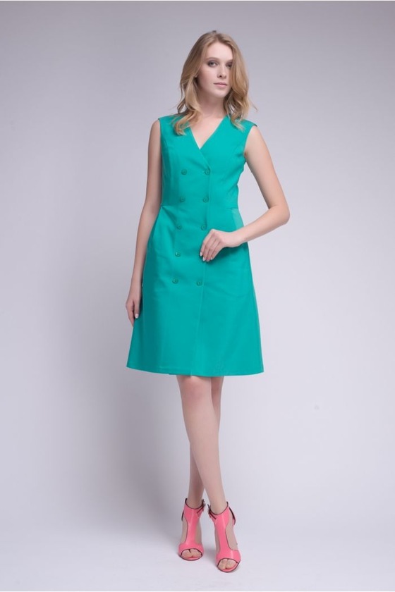 Платье-халат зеленого цвета 2 - интернет-магазин Natali Bolgar