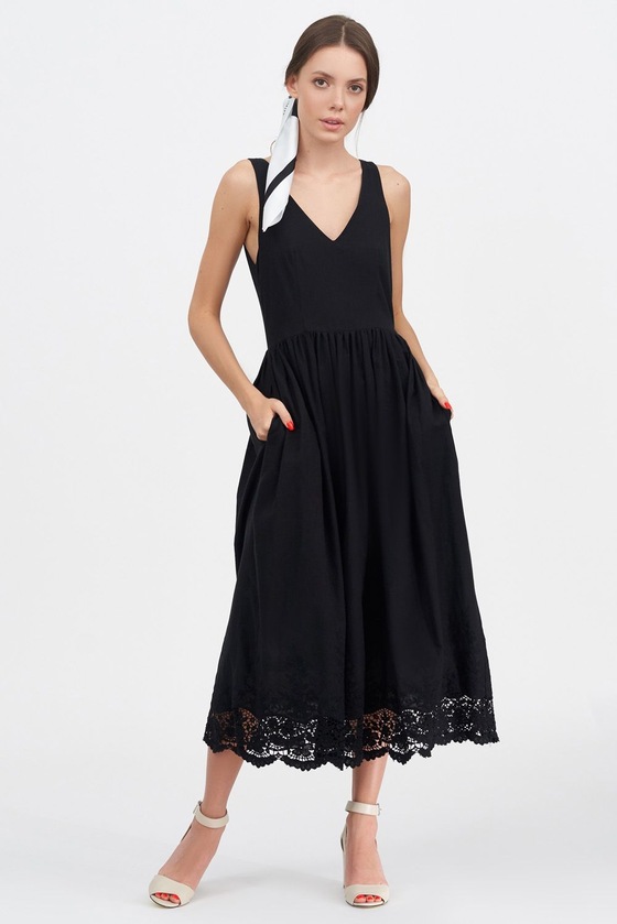 Платье-миди с вышивкой  2 - интернет-магазин Natali Bolgar