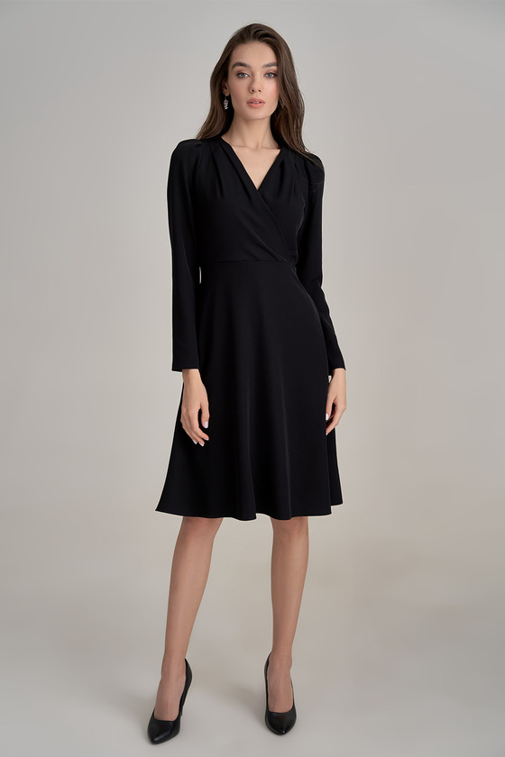 Платье черного цвета с лифом на запах 3 - интернет-магазин Natali Bolgar