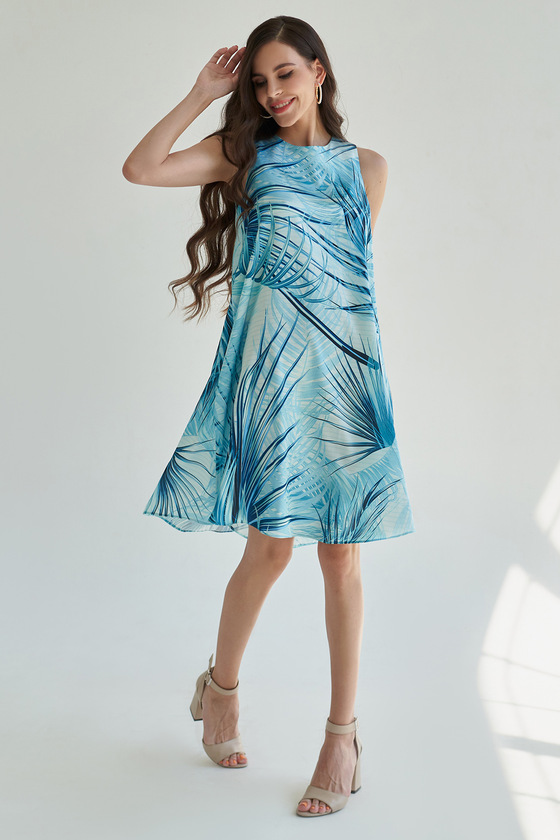 Платье А-силуэта с тропическим принтом 3 - интернет-магазин Natali Bolgar