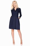 Платье со складками темно-синего цвета 2 - интернет-магазин Natali Bolgar