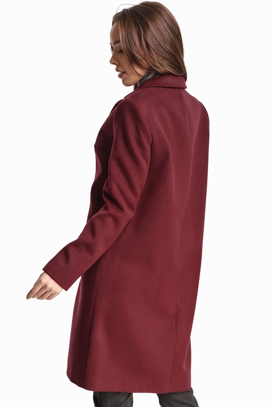 Прямое пальто бордового цвета 2 - интернет-магазин Natali Bolgar