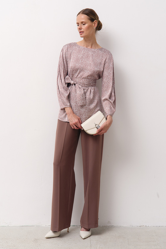 Блуза зі штучного шовку кольору пудри 4 - интернет-магазин Natali Bolgar