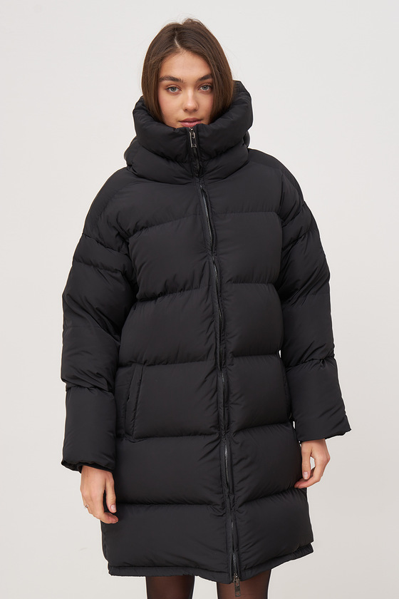 Чорна пухова куртка в стилі oversize 8 - интернет-магазин Natali Bolgar
