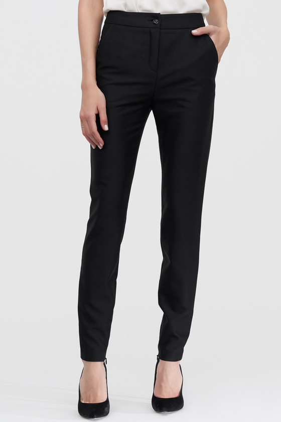 Класичні брюки зі стрілками чорного кольору 1 - интернет-магазин Natali Bolgar