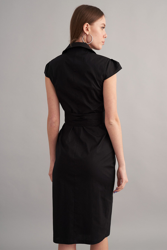 Платье-рубашка из хлопка черного цвета 3 - интернет-магазин Natali Bolgar