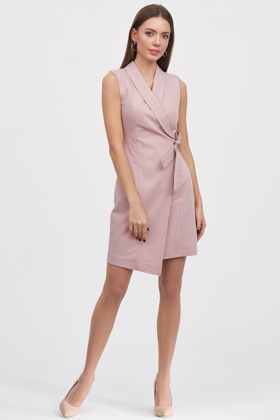 Платье-жилет на запах пудрового цвета - интернет-магазин Natali Bolgar