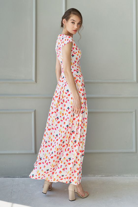 Платье в пол с абстрактным принтом 2 - интернет-магазин Natali Bolgar