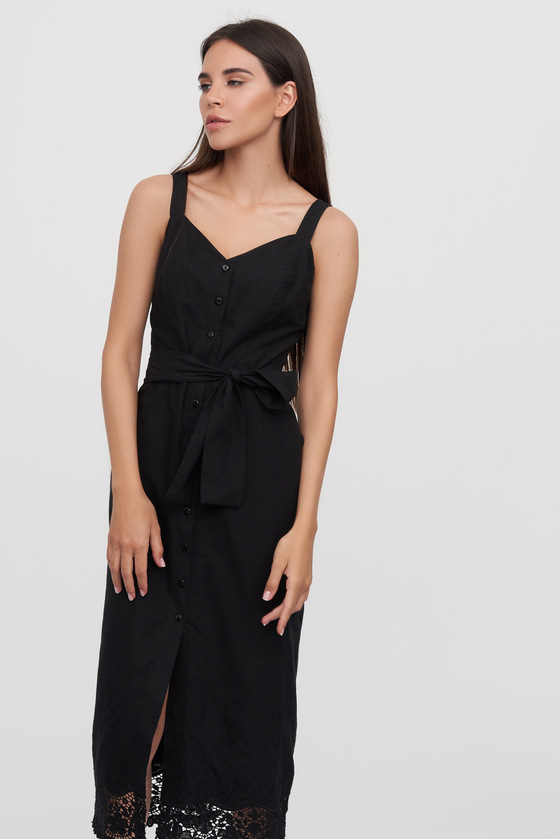 Платье черного цвета с вышивкой 3 - интернет-магазин Natali Bolgar