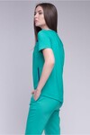 Блуза м'ятного кольору з контрастною вставкою 1 - интернет-магазин Natali Bolgar