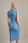 Платье-футляр ярко-голубого цвета с декоративным поясом 2 - интернет-магазин Natali Bolgar