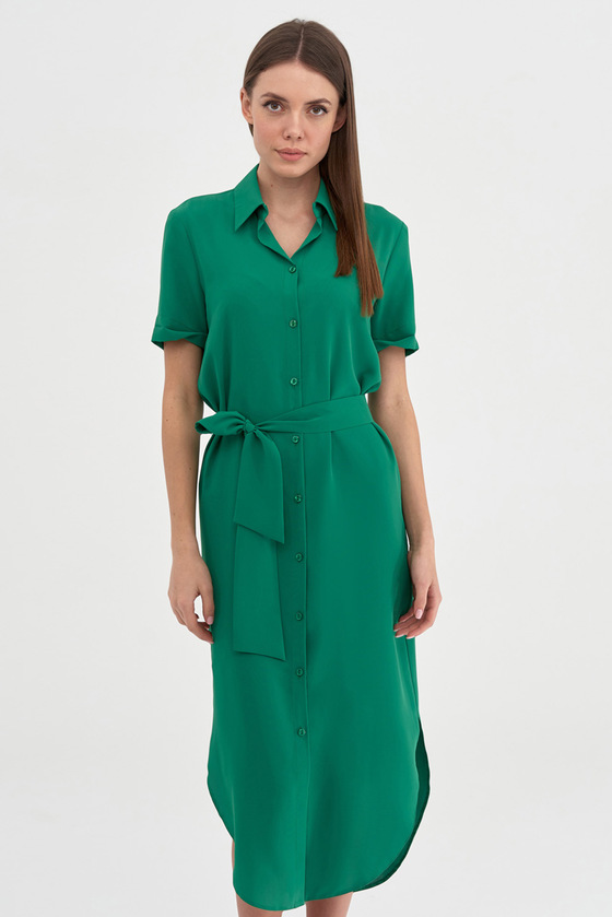 Платье-рубашка зеленого цвета 1 - интернет-магазин Natali Bolgar
