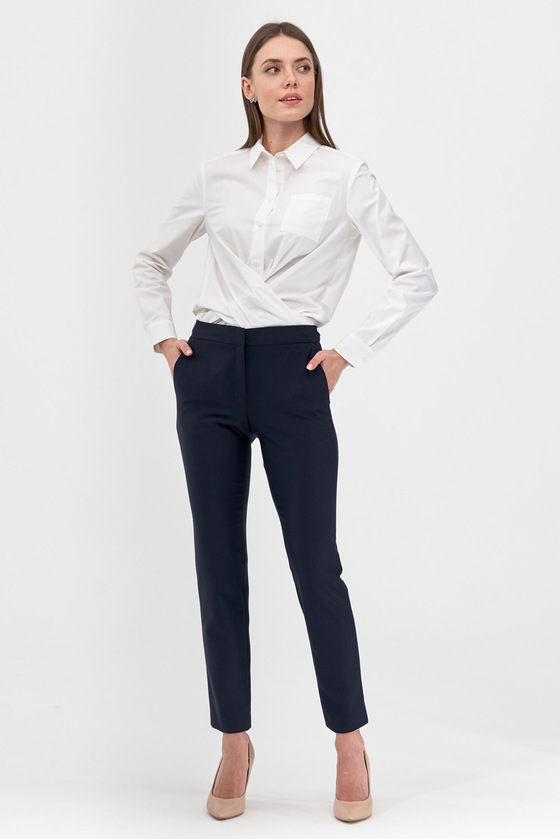 Асимметричная блуза белого цвета 4 - интернет-магазин Natali Bolgar