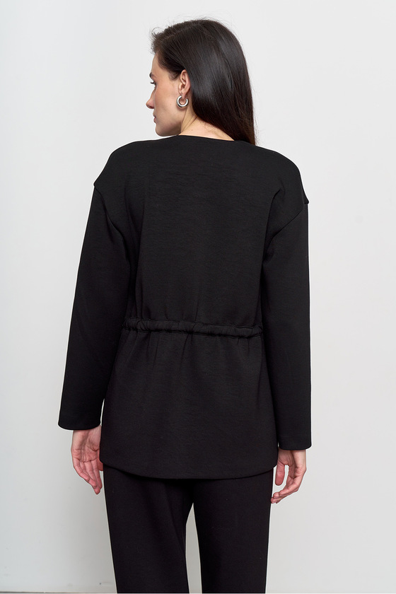 Трикотажна куртка чорного кольору 1 - интернет-магазин Natali Bolgar