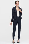 Зауженные брюки темно-синего цвета с дополнительными застежками - интернет-магазин Natali Bolgar