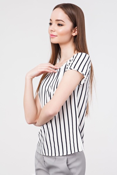 Блуза с коротким рукавом в полоску  – Natali Bolgar
